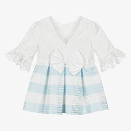Miranda-Бело-голубое платье в полоску | Childrensalon Outlet