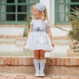 Miranda-Girls White Plumeti Lace Delight | Childrensalon Outlet