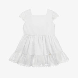 Miranda-Girls White Plumeti Lace Delight | Childrensalon Outlet
