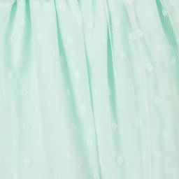 ميراندا-فستان بولي قطن و تول دانتيل لون أخضر | Childrensalon Outlet