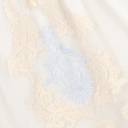 Miranda-فستان تول ودانتيل لون عاجي وأزرق | Childrensalon Outlet