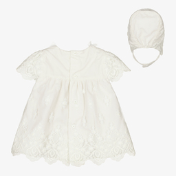 Miranda-Ivory Lace Baby Dress Set | Childrensalon Outlet