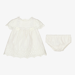 Miranda-Ivory Lace Baby Dress Set | Childrensalon Outlet