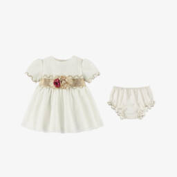 Miranda-طقم فستان عاجي مزين بالدانتيل | Childrensalon Outlet