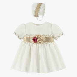 Miranda-طقم فستان عاجي مزين بالدانتيل | Childrensalon Outlet