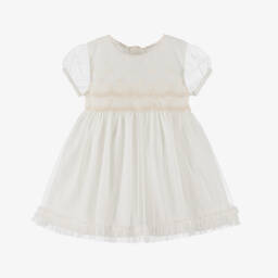 Miranda-فستان عاجي من الدانتيل والتول للبنات | Childrensalon Outlet