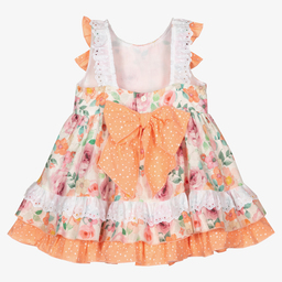 Miranda-Оранжево-розовое платье с цветами | Childrensalon Outlet