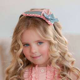 Miranda-طوق للشعر مزين بكشكش لون زهري وأزرق للبنات | Childrensalon Outlet