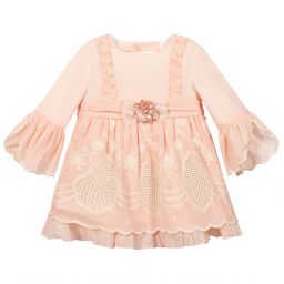 Miranda-Розовое платье из хлопковой вуали | Childrensalon Outlet