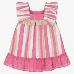 Miranda-Pink & White Striped Dress | Childrensalon Outlet