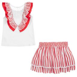 Miranda-Teen Girls Red Skirt Set | Childrensalon Outlet