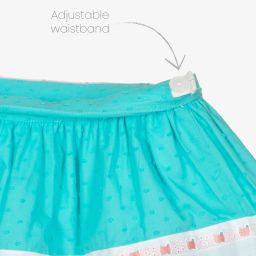 Miranda-Белый топ и голубая юбка из хлопка | Childrensalon Outlet