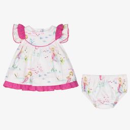 Miranda-White & Pink Mermaid Dress Set | Childrensalon Outlet