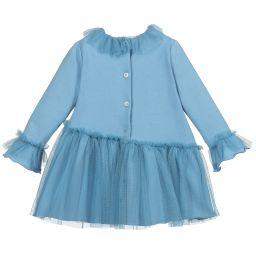 ميس بلومارين-Blue Jersey & Tulle Dress | Childrensalon Outlet