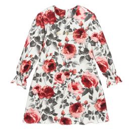 ميس بلومارين-فستان قطن جيرسي لون عاجي، زهري ورمادي | Childrensalon Outlet