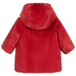 Miss Blumarine-Red Faux Fur Baby Coat | Childrensalon Outlet