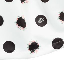 Miss Blumarine-فستان ساتان لون أبيض وأسود | Childrensalon Outlet