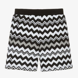 Missoni-Черные шорты из органического хлопка с зигзагами | Childrensalon Outlet