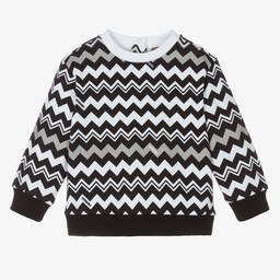 Missoni-Boys Black & White Zigzag Sweatshirt | Childrensalon Outlet