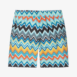 Missoni-Boys Blue Zigzag Swim Shorts | Childrensalon Outlet
