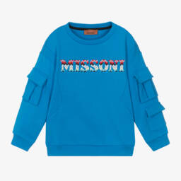 Missoni-Boys Organic Cotton Blue Jumper | Childrensalon Outlet