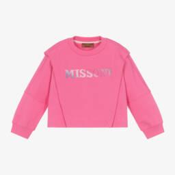 Missoni-Girls Cotton Pink Sweatshirt | Childrensalon Outlet