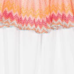 Missoni-فستان أبيض أنيق للبنات مع كشكش | Childrensalon Outlet