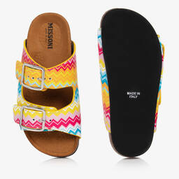 Missoni-Girls Leather Multicolour Zigzag Sandals | Childrensalon Outlet