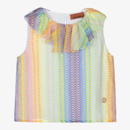 Missoni-Шелковая блузка для девочек с разноцветным узором | Childrensalon Outlet
