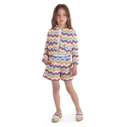 Missoni-Girls Multicolour Zigzag Knit Shorts | Childrensalon Outlet