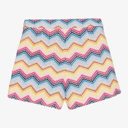 Missoni-Girls Multicolour Zigzag Knit Shorts | Childrensalon Outlet