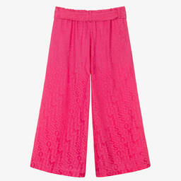 Missoni-Girls Pink Jacquard Wide Leg Trousers | Childrensalon Outlet