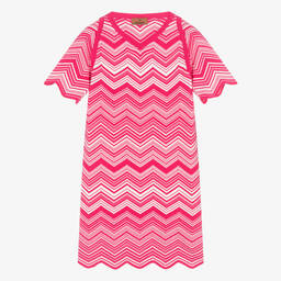 Missoni-Girls Pink Knitted Zigzag Dress | Childrensalon Outlet