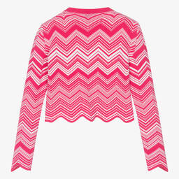 Missoni-Розовый вязаный свитер с зигзагами для девочек | Childrensalon Outlet