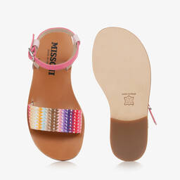 Missoni-Girls Pink Leather Sandals | Childrensalon Outlet