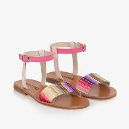 Missoni-Girls Pink Leather Sandals | Childrensalon Outlet