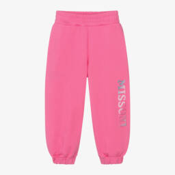 Missoni-Girls Pink Logo Cotton Trousers | Childrensalon Outlet