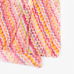 Missoni-Платье из розового шифона с плиссировкой и зигзагами для девочек | Childrensalon Outlet