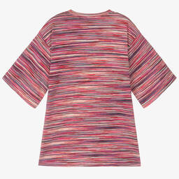 Missoni-Girls Pink Striped Cotton Jersey Dress | Childrensalon Outlet