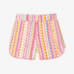 Missoni-Girls Pink & White Patterned Cotton Shorts | Childrensalon Outlet
