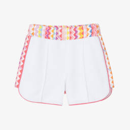 Missoni-Girls Pink & White Patterned Cotton Shorts | Childrensalon Outlet