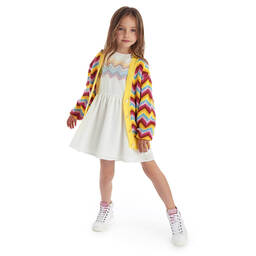Missoni-Girls Pink & Yellow Zigzag Cardigan | Childrensalon Outlet