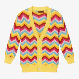 Missoni-Girls Pink & Yellow Zigzag Cardigan | Childrensalon Outlet