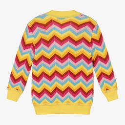Missoni-Girls Pink & Yellow Zigzag Cardigan | Childrensalon Outlet