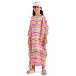 Missoni-فستان شاطئ زيغ زاغ لون زهري | Childrensalon Outlet