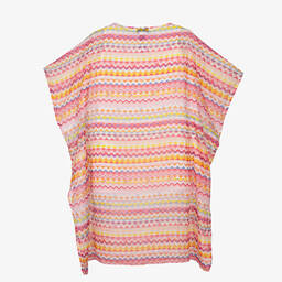 Missoni-فستان شاطئ زيغ زاغ لون زهري | Childrensalon Outlet