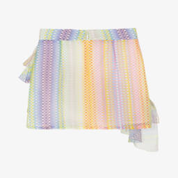 Missoni-تنورة فاخرة للبنات من الحرير والقطن بتصميم كشكش زاهي | Childrensalon Outlet