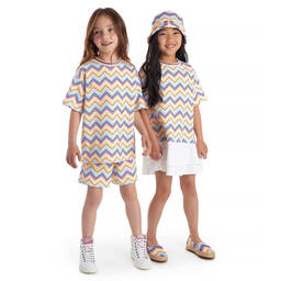 Missoni-Girls Yellow Cotton Knit Zigzag Hat | Childrensalon Outlet