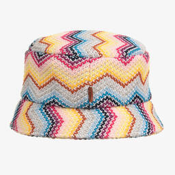 Missoni-Girls Yellow Cotton Knit Zigzag Hat | Childrensalon Outlet