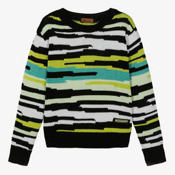Missoni-Teen Boys Black Zigzag Cotton Sweater | Childrensalon Outlet